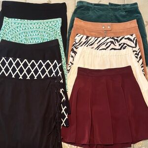 Mini Skirt Collection - Black, Green, Tan, Cream, Burgundy